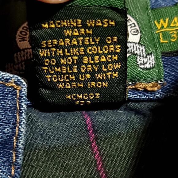 Cabelas Flannel Lined Plaid Jeans Denim Mens Pants Work Used Size 40 Inseam 30.5 - Picture 8 of 11